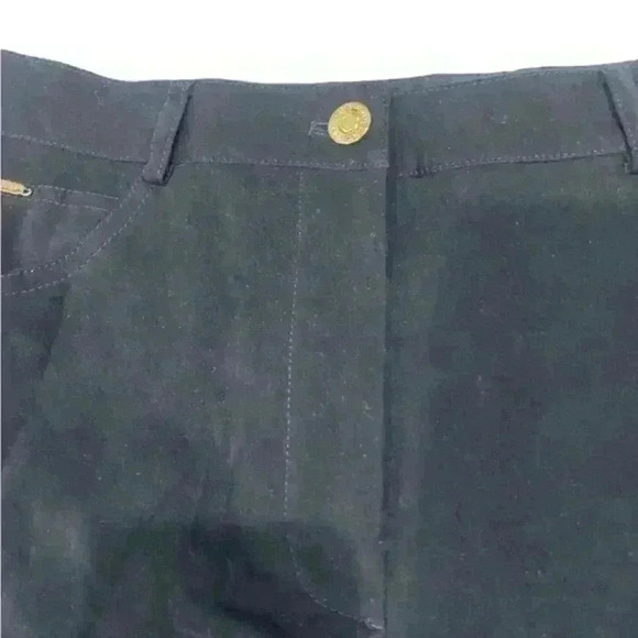 Vintage ST JOHN SPORT by Marie Gray Black Faux Suede Straight Pants Poly Blend 6 - Picture 5 of 12